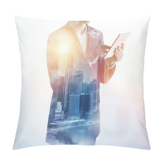 Personality  City And Businessman Pillow Covers