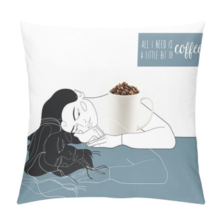 Personality  Girl Embrace Coffee Mug Pillow Covers