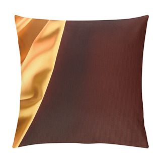Personality  Close Up View Of Orange Elegant Silk Fabric As Background Pillow Covers