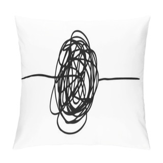 Personality  Hand Drawn Of Tangle Scrawl Sketch.Abstract Scribble, Chaos Doodle Pattern. Vector Illustration Isolated On White Background Pillow Covers