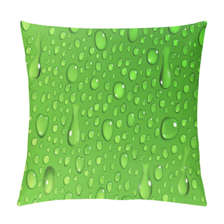 Personality  Green Background Of Water Drops Pillow Covers