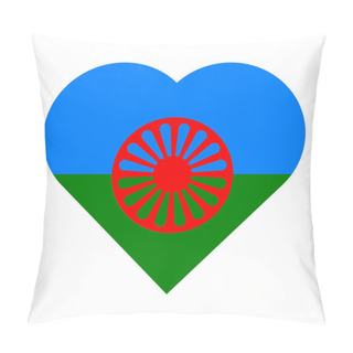 Personality  Vector Gipsy Flag In A Heart Isolated On White Background Pillow Covers