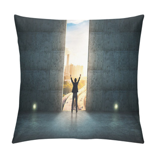 Personality  Successful  Businessman Cheering Pillow Covers