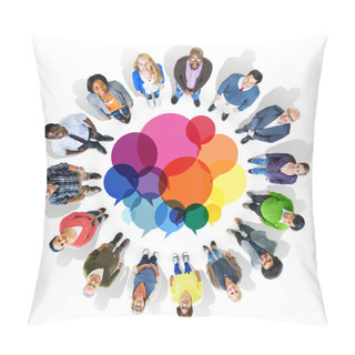 Personality  Casual People With Speech Bubbles Pillow Covers