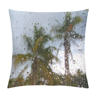 Personality  Hurricane Tropical Storm Palm Trees From Inside Car Pillow Covers
