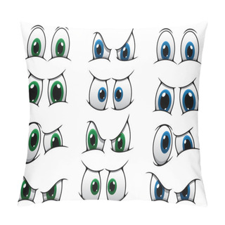 Personality  Set Of Cartoon Eyes Showing Various Expression Pillow Covers