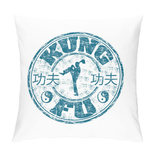 Personality  Kung Fu Grunge Rubber Stamp Pillow Covers