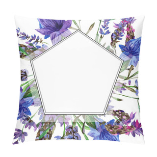 Personality  Beautiful Purple Lavender Flowers Isolated On White. Watercolor Background Illustration. Watercolour Drawing Fashion Aquarelle. Frame Border Ornament. Pillow Covers