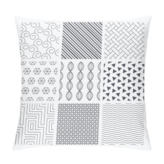 Personality  Labyrinth, Braid And Floral Seamless Textures. Pillow Covers