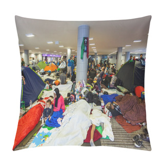 Personality  War Refugees At The Keleti Railway Station Pillow Covers