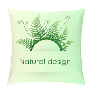 Personality  Vector Green Background With Fern Leafs Pillow Covers