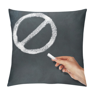 Personality  School Blackboard And Stop Symbol Pillow Covers