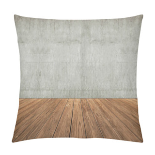 Personality  Big Wooden Floor Against Concrete Wall Pillow Covers