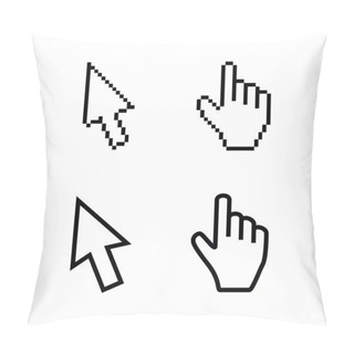 Personality  Hand And Arrow Cursors, Smooth And Pixel Vectors Pillow Covers