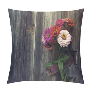 Personality  Bright Summer Flowers On An Old Wooden Surface.  Pillow Covers