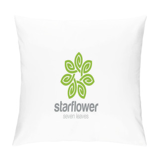 Personality  Green Leaves Star Flower Logo Design Infinity Loop   Pillow Covers
