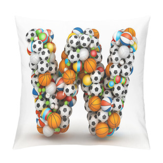 Personality  Letter W, Gaming Balls Alphabet Pillow Covers