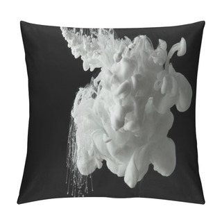 Personality  White Paint Flowing In Water On Black Background Pillow Covers