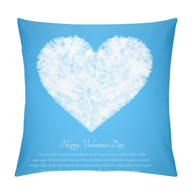Personality  Glass broken heart. Vector greeting card for Valentine's day. pillow covers