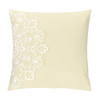 Personality  Wedding Invitation Or Greeting Card Design With Lace Pattern, Ornamental Vector Illustration Pillow Covers