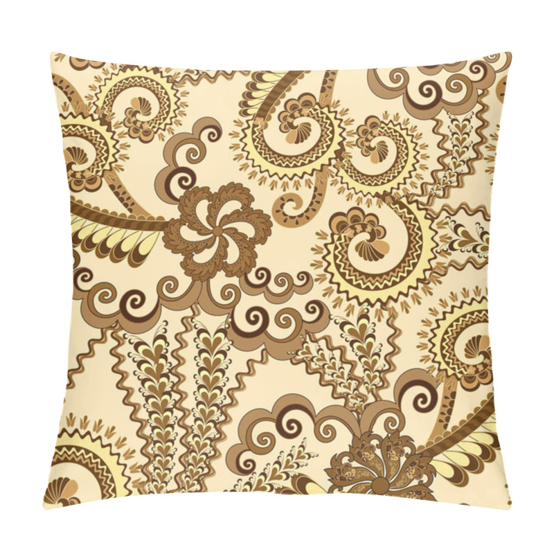 Personality  ornate pattern in brown and yellow tones  pillow covers
