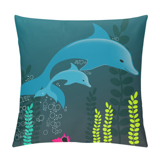 Personality  Cute Dolphins Pillow Covers