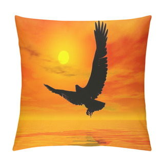 Personality  Eagle By Sunset - 3D Render Pillow Covers
