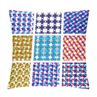 Personality  Set Of Multicolored Grate Seamless Patterns With Parallel Ribbon Pillow Covers