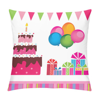Personality  Vector Of The Birthday Cake, Gifts Pillow Covers