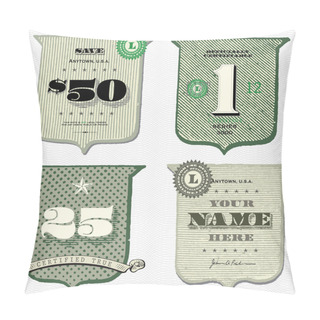 Personality  Vector Vintage Money Shield Set Pillow Covers
