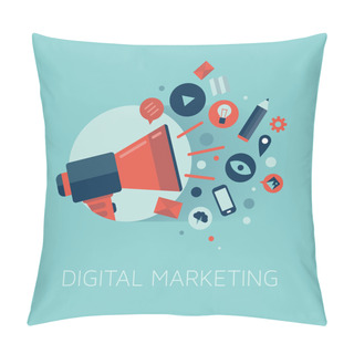 Personality  Digital Marketing Concept Illustration Pillow Covers