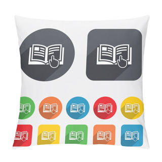 Personality  Instruction Sign Icon. Manual Book Symbol. Pillow Covers