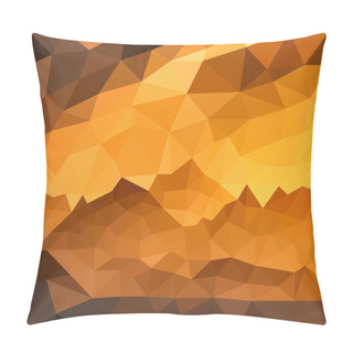 Personality  Sunset In The Mountains In Polygonal Style. Nice Landscape Background For Your Design. Vector Illustration Eps10 Pillow Covers