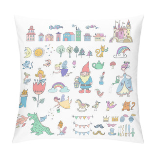 Personality  Collection Of Fairy Tales Hand Drawn Doodles, Illustrations Pillow Covers