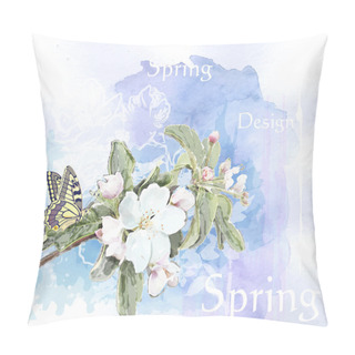 Personality  Cherry Blossoms In Full Bloom  And Butterfly Pillow Covers