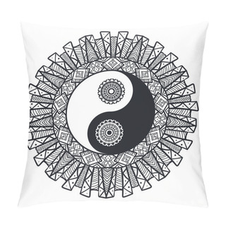 Personality  Vintage Yin And Yang In Mandala Pillow Covers