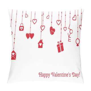 Personality  Greeting Card For Valentines Day With Hanging Hearts, Gifts Pillow Covers