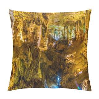 Personality  Interior Of A Grotto Inside Of Jardin Exotique Gardens In Monac Pillow Covers