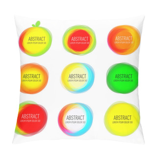 Personality  Set Of Round Colorful Rings Pillow Covers