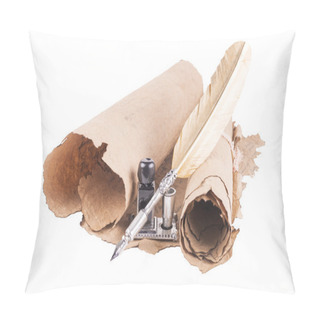 Personality  Quill Ink On A White Background Pillow Covers
