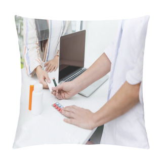 Personality  Payment By Credit Card In Drugstore Pillow Covers