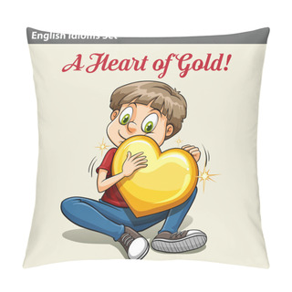 Personality  A Boy Holding A Heart Pillow Covers