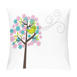 Personality  Cute Tree And Bird Pillow Covers