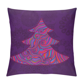 Personality  Christmas Tree Made Of Mosaic Elements Pillow Covers