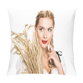 Personality  Girl With Wheat Ears  Pillow Covers