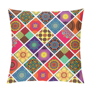 Personality  Bohemian Mandala Patchwork - Colorful Patterned Tile Design  Pillow Covers