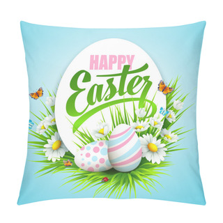 Personality  Easter Poster. Vector Illustration Pillow Covers