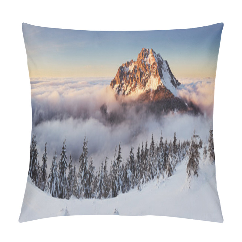 Personality  Winter mountain landcape nature pillow covers