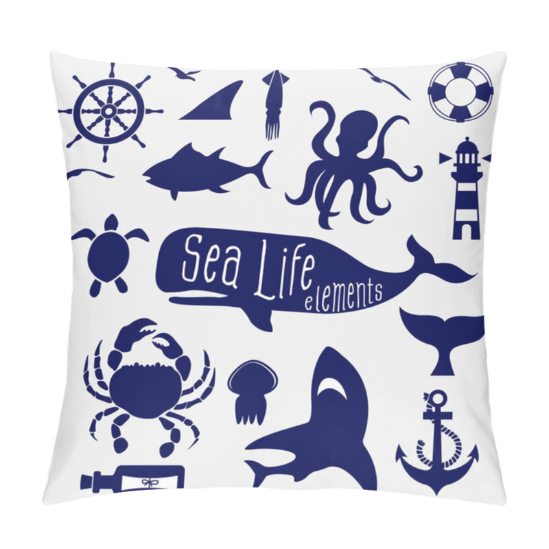 Personality  sea life element,icon set pillow covers