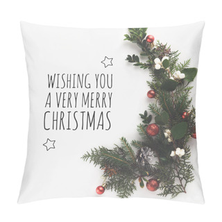 Personality  Fir Branches With Christmas Balls  Pillow Covers